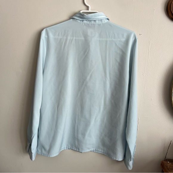 3/$40 Light Blue Vintage Traditions Button Down Blouse - Picture 2 of 8